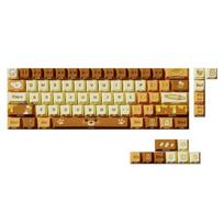 74Key PBT Backlits Keycaps Bread Bear Design Original Profile Side Engraved Keycaps For Mechanical Keyboards 1