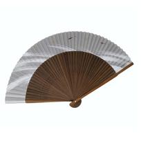 Kimono painted made in carved karaki large short ayu pearl [Stylish Iroha] High-quality fan, scented, Japan, medium-sized wood, length, (sweetfish) pilka spalva