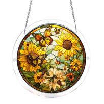 Acrylic Jigsaw Puzzle Suncatcher Colorful Cats Butterflies Flowers Window Hanging Ornament Stained Glass Style DIY Sun Catcher Kit for Adults A