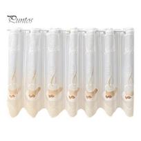 Minkšta vidaus šviesos užuolaida, nėriniai, trumpa užuolaida, pusės langams, prancūziško stiliaus, tuščiavidurė organza, permatoma, apsauganti nuo dulkių, spintelėms, arkiniams langams, teleskopinei strypai 150CM C white