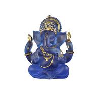 Carving Ganesha Statue Resin Crafts Sitting Buddha Figurine Elephant Trunk Sculpture  Office S balta