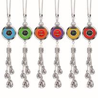 Personalized Shiny Crystal Car Perfume Hanging Ornaments Custom Fluorescent Car Logo Rear View Mirror Pendant Accessories OEM/ODM