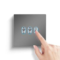 Stainless Steel Plate Sliver Brass Toggle 110V UK Standard Pull Switch LED Dimmer GFCI 15V USB Socket Type-C 220V (Silver,Uk Standard&86mm*86 mm) sidabras