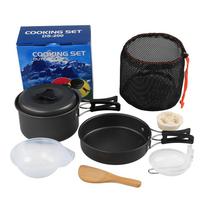 Cross-Border Exclusive 12 Person Aluminum Alloy Outdoor Picnic Cookware Set Portable Combo DS-200 Camping Open-Air Cooking