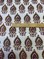 135 cm Width 100% Skin-Friendly Block Print Cotton Fabric for Lady's Gown