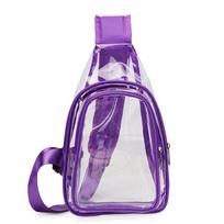 Waterproof PVC Chest Bag Large Size Clear Sling Bag Casual Transparent Bag  Running violetinė