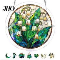 Translucent Window Art Acrylic Puzzle Suncatcher, Stained Glass Hanging Ornament with Double-side UV Suncatcher Printed Design, Colorful DIY G