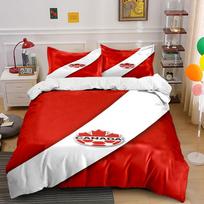 Red maple leaf emblem. Bedding sets Duvet cover sets Duvet covers Pillowcases(1*Duvet Cover 2*Pillowcases without duvet insert) 135x200cm