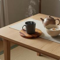 Wooden Pad HeatResistant Round Heat AntiScald Heated Dish Stand for Dining Table, 12CM