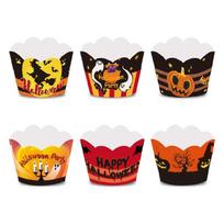 Halloween Cupcake Wraps Cake Toppers Sticks for Appetizers Halloween Party