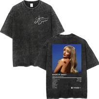 Retro Washed Sabrina Carpenter Merch Graphic T-shirt Men Women Printed Tee Summer Casual Fashion Clothing Tops High Quality Vintage Streetwear L