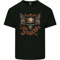 Demonic Bat Skull Satan Grim Reaper Demon Mens Cotton T-Shirt Tee Top S