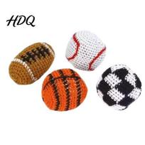 Soft Cotton Kicking Ball 4Pcs Hand-Made Knitted Footbag Set Colorful Crochet for