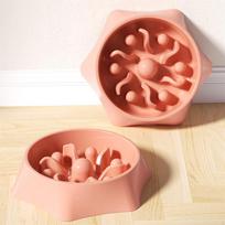 Slow Feeder Dog Bowl with Raised Obstacle Design Non-Slip Base Durable Pet Food Dish for Controlled Eating and Portion Management One Size