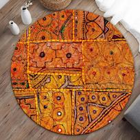 Marokiečių stiliaus svetainės dekoracija Apvalus kilimas Dideli kilimai miegamajam Namų supamasis krėslas Grindų kilimėlis Skalbiamas svetainės kilimas 80cm x 80cm