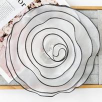 Multi Layer 3D Organza Flower Brooch Handmade Fabric Floral Pin Accessory for Decoration and Clothing Embellishment with Wire Edge Detailing One Size