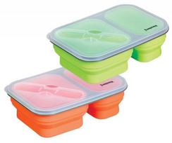 Silikonowy Składany Lunch Box Klausberg Kb-7023 21 x 15 x 7 cm oranžinė/žalia