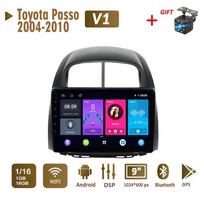 2Din Android automobilinis radijas, skirtas Toyota Passo 2004-2010 Daihatsu Boon Sirion Subaru Multimedia Carplay Auto WIFI galvos blokas stereo navigacija 2+32GB 1+16GB