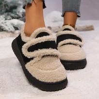 Women Platform Flats Fur Ankle Boots Runninng Shoes 2025 Winter Trend Mules Casual Sneaker Short Plush Warm Snow Botas Mujer 36-37 juoda
