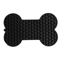 Pet Slow Feeding Pad Prevent Slip Bone Shape Flexible Silicone Dog Licking Mat for Indoor Black juoda