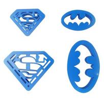 4Pcs Mini Batman-Shape Solid Color Plastic Mould Cookie Cutter for Home mėlyna