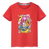 kids clothes girls adventure time Anime Short Tops pride tshirt 100%Cotton t shirt for kids boy 10years y2k toddler girl clothes 100 raudona