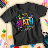 Boys and Girls Colorful Maths Day Equations Number Day T-Shirt Tee for Kids#ND 130