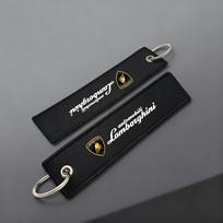 For Lamborghini Urus Huracan Aventador Premium New Premium Textile Car Belt Buckle KeyChain Keyring Auto Key Chain Accessories