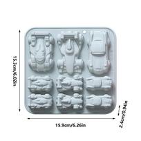 Silicone Car Mold Easy Release 9-cavity Non-stick Miniature Car Silicone Mold for Plaster Clay Epoxy Resin Soap Candle Chocolate mėlyna