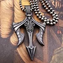 Europietiško ir amerikietiško retro vandens rašto trišakio pakabukas, madingas ir universalus vėrinys vyrams ir moterims 50CM(Necklace Size)