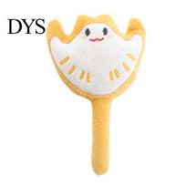 Pet Dental Cleaning Toy Cat Toys, Catnip Plush Ocean Toys for Cats, Shark Fish Ray Shapes Interactive Kicker, Durable Soft Chewing Teething geltona