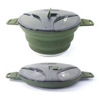 Collapsible Portable Camping Cookware 4-5L Capacity with Pot Cover for Outdoor Backpacking juoda