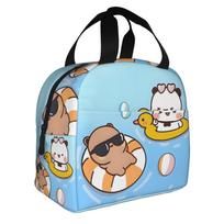 Bubu Dudu Love Cute Animal Panda Bear Peach And Goma Thermal Insulated Lunch Bags Resuable Lunch Container for School Food Box One Size
