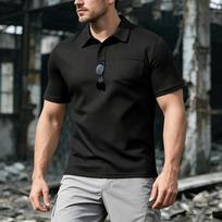 Men's Sporty Breathable Mesh Button-Up Pure Color Casual Shirt Summer Loose Fit Polyester Dry-Moisture Wicking Short Sleeve S juoda