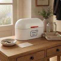 Dustproof Bread Box Retro Style Arched for Entryway, Desk, Cooking Red