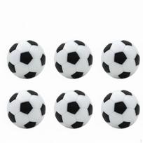 6 vnt. 23 mm stalo futbolo kamuoliukai, juodi ir balti, standartinio dydžio, atsarginiai white