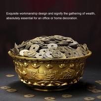 Mini Brass Treasure Bowl Classic Embossed Feng Shui Treasure Basin  Table Centerpieces