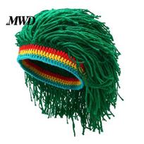 Stretchy Hip Hop Cap Style Hat, One-Piece Dreadlock Wig Knit Boys And Girls Reggae Hat Cap, Music Festival for Parties Festivals Halloween Daily Wear žalia