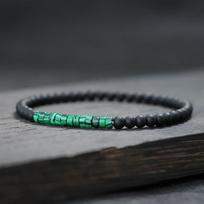 Nauja minimalistinė 4 mm karoliukų apyrankė unisex imperatoriaus onikso mažo akmens apyrankė meditacinė jogos sruogos apyrankė pora Brazalete pulsera 19.5cm malachito žalia