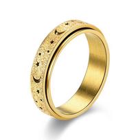 Madingi vaivorykštės mėnulio žvaigždės nerimo žiedai moterims, vyrams, nerūdijančio plieno „Fidget Ring“ nuo nerimo žiedas nuo streso malšinančio suktuko žiedas 6