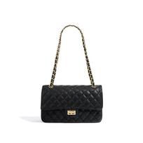 Leather caviar rhombus chain bag first layer cowhide chain single shoulder crossbody small square bag new