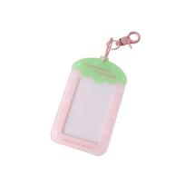 Fruit Strawberry Acrylic Photocard Holder with Keychain Card Protective Case  Card Decor White No Ball