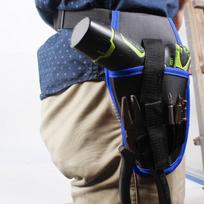Portable Drill Holder Holst Pouch Cordless Tool Oxford Drill Waist Tool Belt Bag raudona