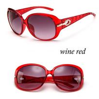 Geras poliarizuotas didelis uva vairuotojas Eyewear moteriškas apvalus retro vyno raudonos spalvos
