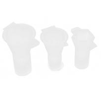 3Pcs Cone Silicone Mold Transparent Crystal Epoxy DIY Jewelry Crafts for Ring Holder Pendant white