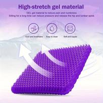 Itin patogus gelinis sėdynės pagalvėlių rinkinys su kvėpuojančiu korėtu dizainu – Atrama coccyx, idealus naudoti biure, automobilyje, lėktuve PVC&Four Seasons&silicone violetinė