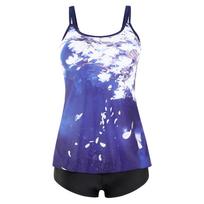 Women's Split Fashion Sexy  Printed Skirt Swimsuit With Chest Pad Without Steel Support XXL