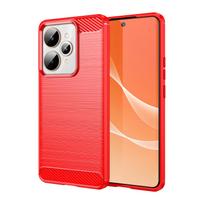Oppo Realme 15/15 Pro Phone Case,Flexible TPU Carbon Fiber Shockproof Protective Cover for Oppo Realme 15/15 Pro Oppo Realme 15/15 Pro raudona