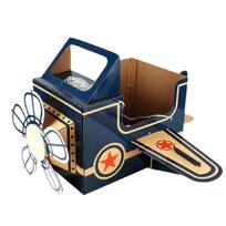 Cartoon Plane Craft Paper Wearable DIY Toys Educational Toys for Children Carton Craft Toys TAO mėlyna