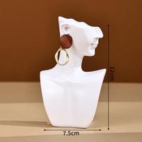 Dervinė portreto karoliai ir auskarų vitrina Biusto modelis brown